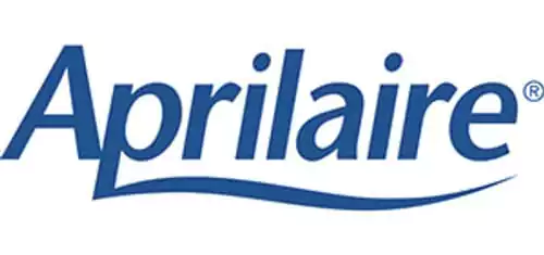 The Image Features The Aprilaire Logo, Showcasing The Text In Blue On A White Background, Symbolizing Reliability Akin To A 24/7 Emergency Service.