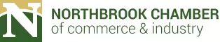 Logo Of The Northbrook Chamber Of Commerce &Amp; Industry Featuring A Green And Gold &Quot;N&Quot; On The Left, Followed By &Quot;About Us&Quot; In Elegant Green Text.
