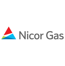 The Nicor Gas Logo Showcases A Triangular Design In Vibrant Red, Blue, And Green Sections, Elegantly Positioned To The Left Of The Company'S Gray Text Name. Discover More About Us Through This Iconic Emblem.