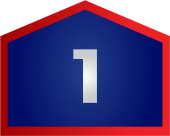 A Blue Shield Shape With A Red Border Featuring A Large White Number 1 In The Center, Symbolizing Top-Tier Hvac Financing Options.