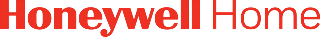 The Image Displays The &Quot;Honeywell Home&Quot; Logo In Red Text With A Transparent Background.