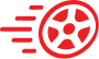 Red Stylized Car Wheel With Motion Lines To The Left, Suggesting Speed Or Movement—Perfectly Capturing The Reliability And Quick Response Of Aa Service.